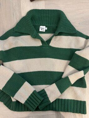 Princess Polly green and white striped sweater